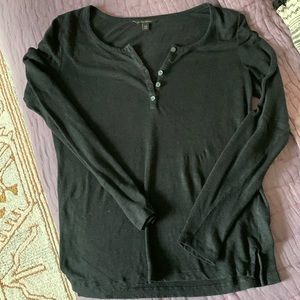 🖤BANANA REPUBLIC Black Linen Long Sleeve Top